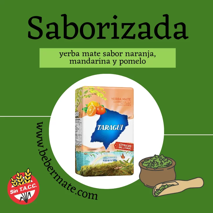 Yerba Mate (Hierba Mate) con palo Taragüi Citricos 500 gr. Infusión típica de países como Argentina, Uruguay y Paraguay. Bebida energética con excelentes propiedades nutricionales. Paquete de 500 gramos.
